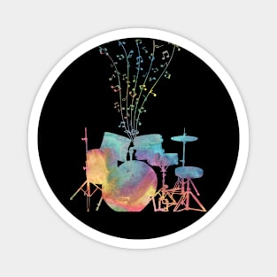 Drumset And Music Notes Magnet